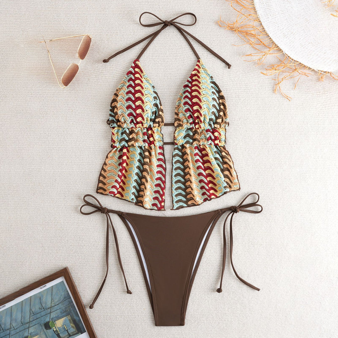 Damen Bandeau-Bikini mit luxuriösem Volant-Design EB