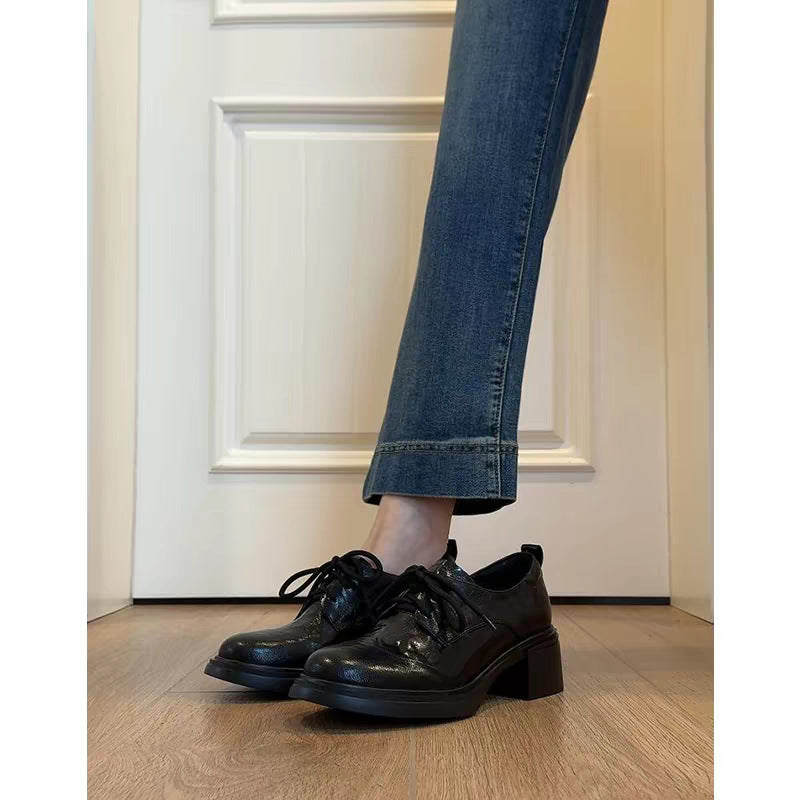 Damen modische Schnürschuhe mit Blockabsatz EB