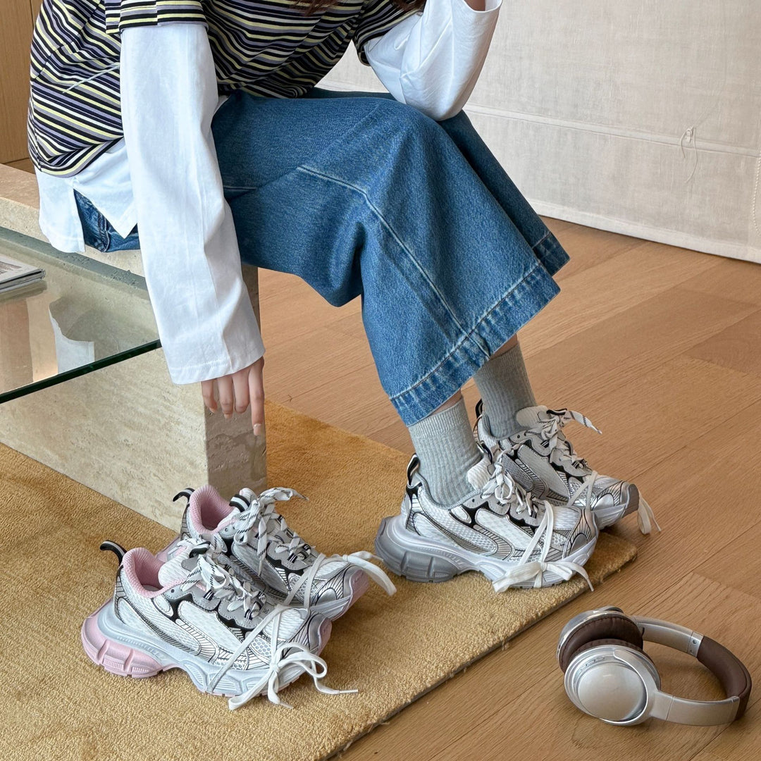 Damen Sportliche Sneakers im modernen Chunky-Design mit atmungsaktiver Obermaterialkombination und rutschfester Sohle EB