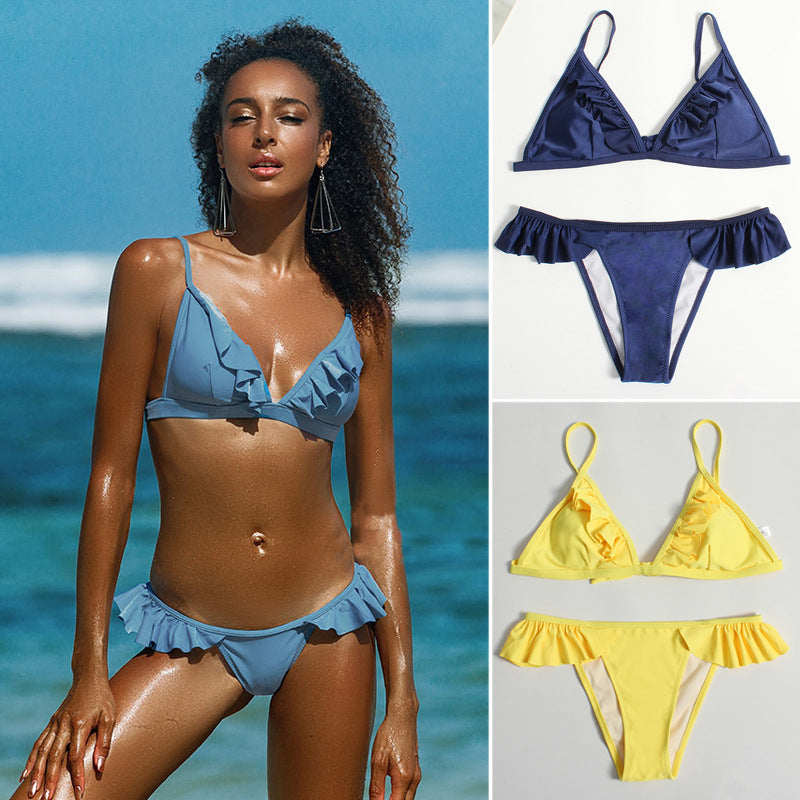 Damen Triangel-Bikini mit Rüschen EB