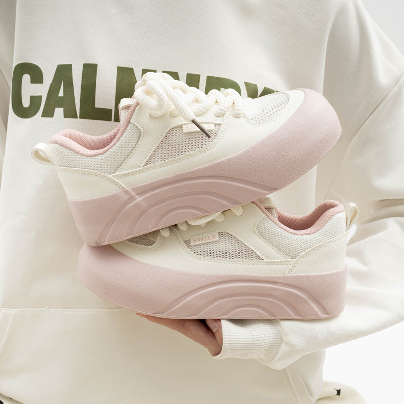 Damen Plattform Sneakers mit atmungsaktiver Mesh-Oberfläche und rutschfester Sohle EB