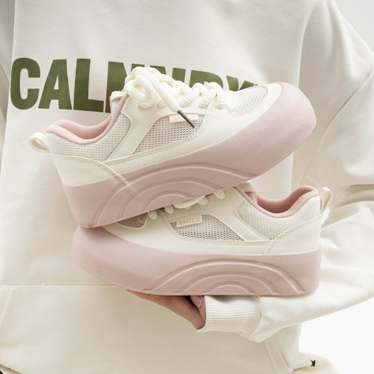 Damen Plattform Sneakers mit atmungsaktiver Mesh-Oberfläche und rutschfester Sohle EB