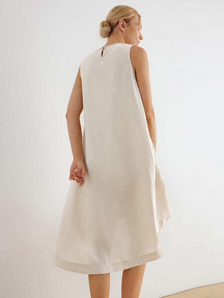 Damen lässiges Leinenkleid