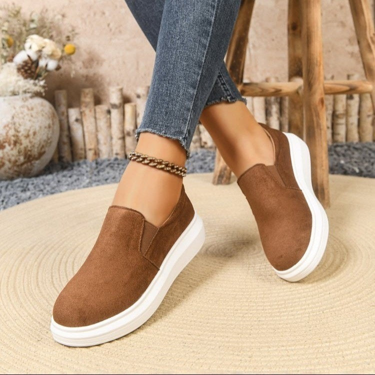 Damen Slip-On Sneakers mit atmungsaktiver Oberflächenstruktur und rutschfester Sohle EB