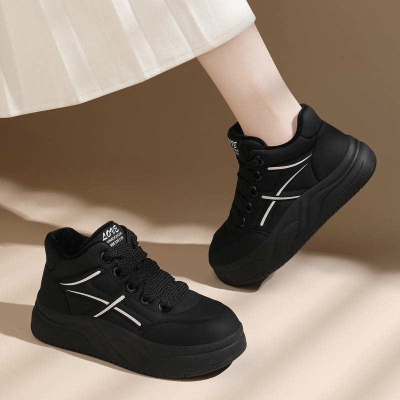 Damen trendige High-Top Sneakers mit extraleichter Sohle und kuscheligem Futter EB