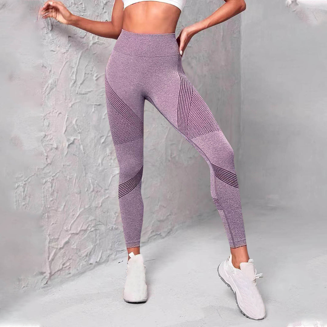 Damen Hochwertige Sportleggings mit atmungsaktiven Mesh-Einsätzen und nahtlosem Design EB