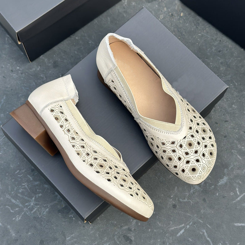 Damen Fashion-Ballerinas mit luftiger Lochmusterung EB