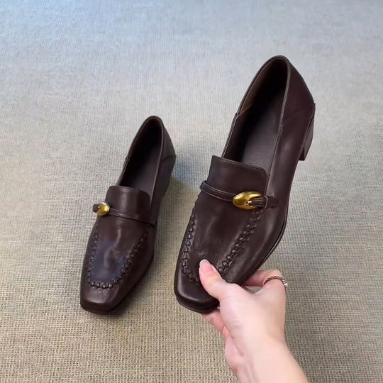 Damen Elegante Mokassins mit modischem Schnallenakzent EB