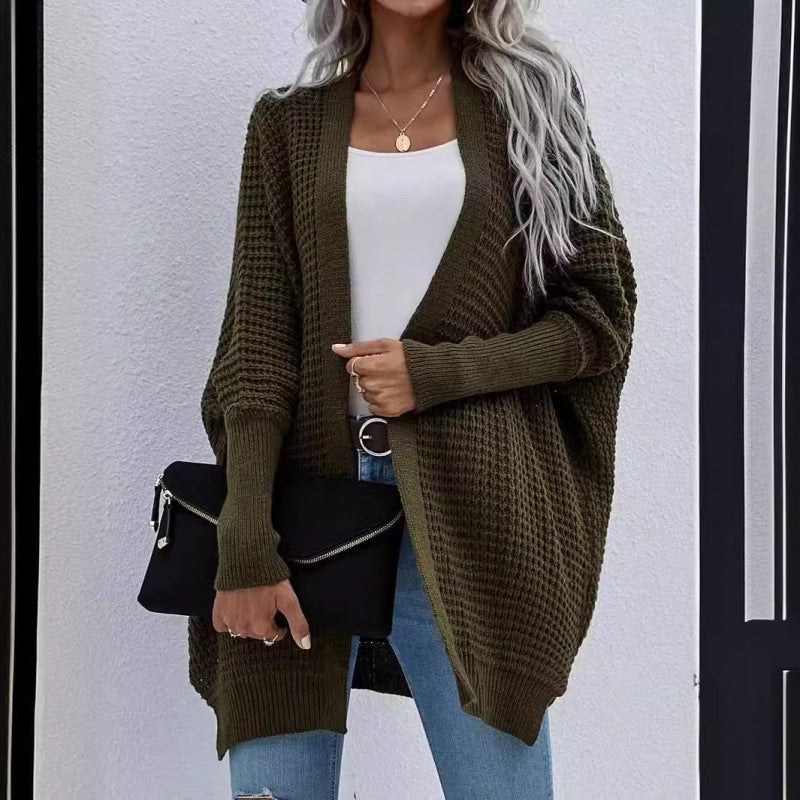 Damen luftige Strickjacke mit offenes Design und feiner Maschenstruktur EB