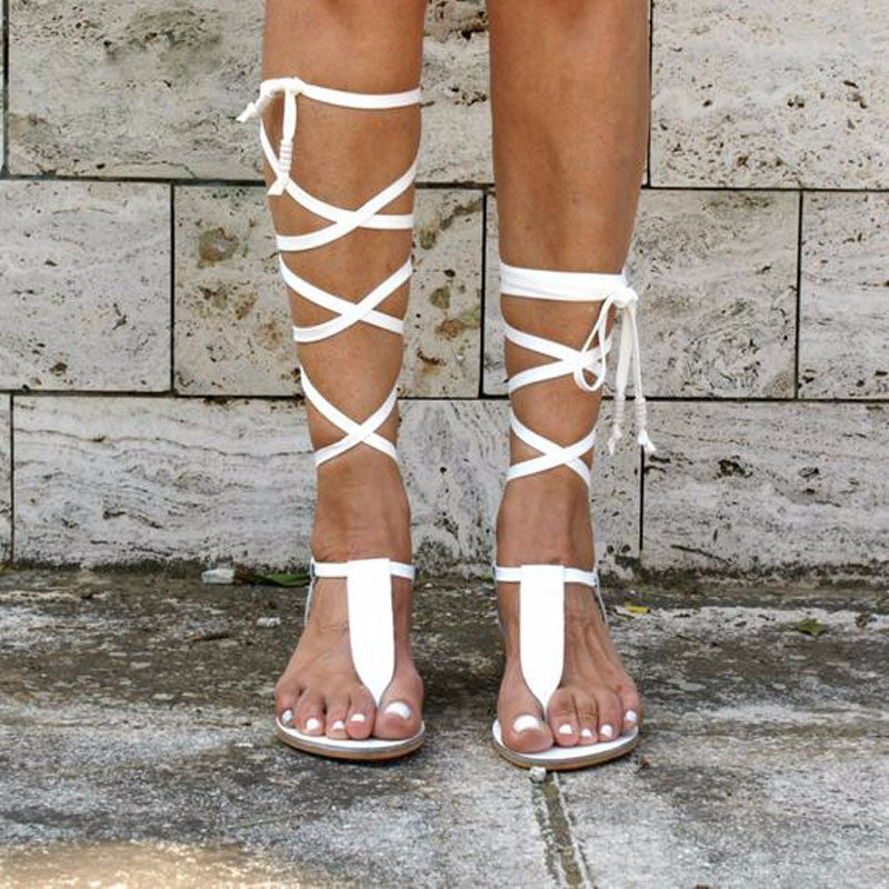 Damen Gladiatoren-Sandalen mit kunstvollem Riemendesign EB