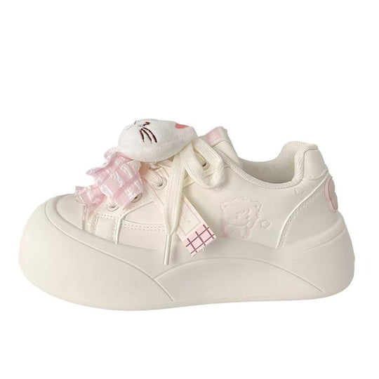Damen Sportliche Sneaker mit verspieltem Katzenmotiv und weich gepolsterter Sohle EB