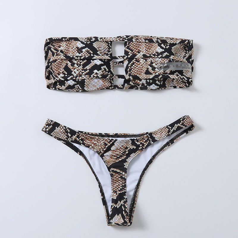 Damen Bandeau-Bikini-Set mit modischem Cut-Out EB