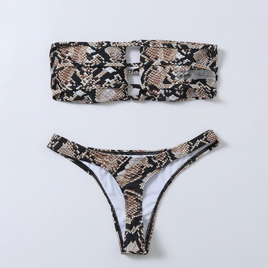 Damen Bandeau-Bikini-Set mit modischem Cut-Out EB