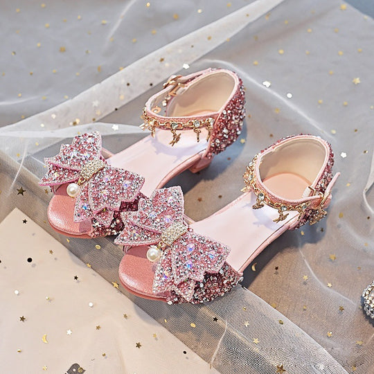 Mädchen Elegante und funkelnde Sandalen mit großen Schleifen EB