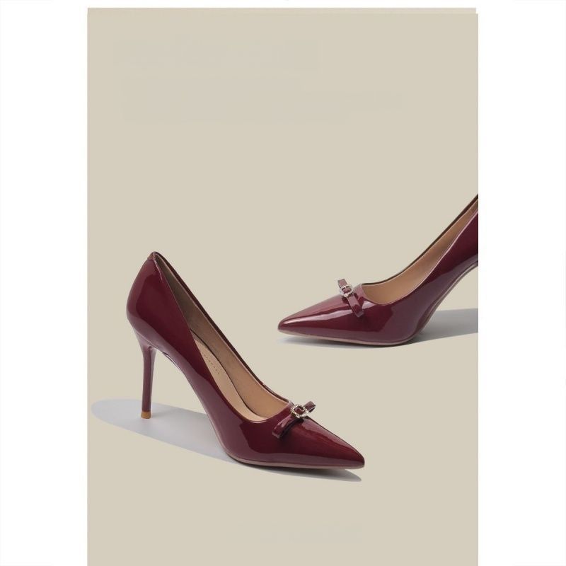 Damen elegante High Heel Pumps mit zartem Schleifendetail EB