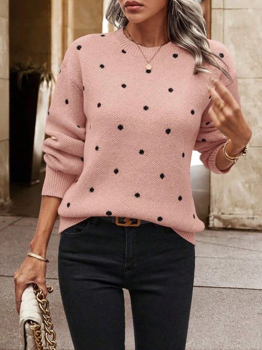 Damen Pullover mit strukturiertem Punktdesign EB