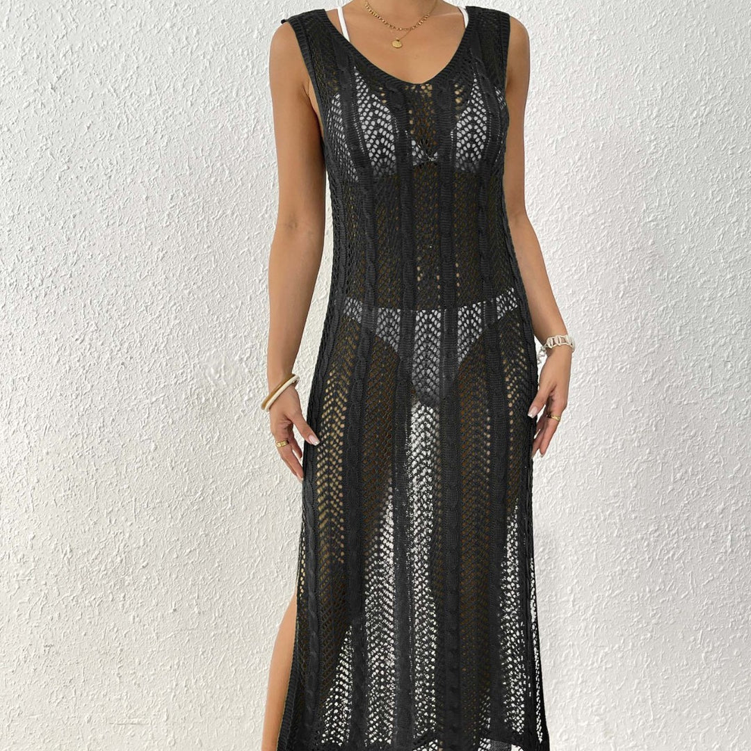 Damen eleganter Häkelsarong mit transparentem Design EB