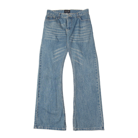 Damen weit geschnittene Jeans mit ausgefallenem Design EB