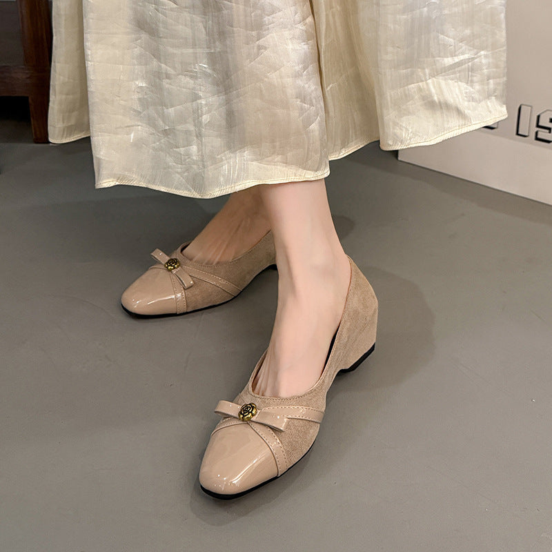 Damen elegante Slingback-Ballerinas mit floralem Dekor und komfortablem Absatz EB