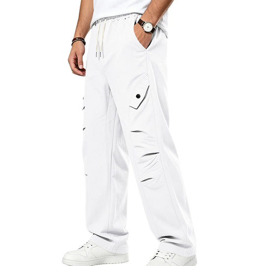 Herren Lässige Cargo-Jogginghose mit Kordelzug und Cut-Out-Details EB