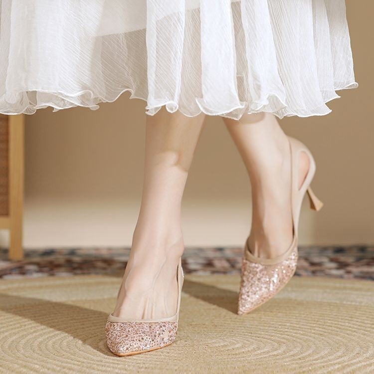 Damen Hochzeits-Pumps mit funkelnden Strass-Applikationen EB