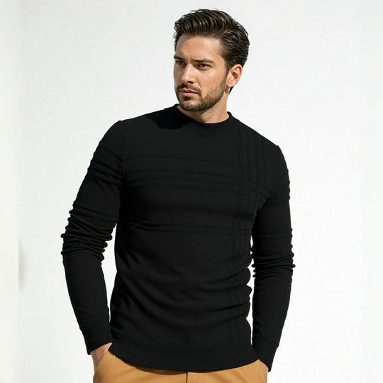 Herren modischer Strickpullover mit strukturiertem Design EB
