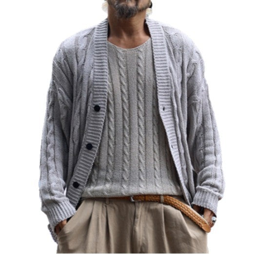 Herren Strickjacke mit Struktur und Knopfverschluss EB