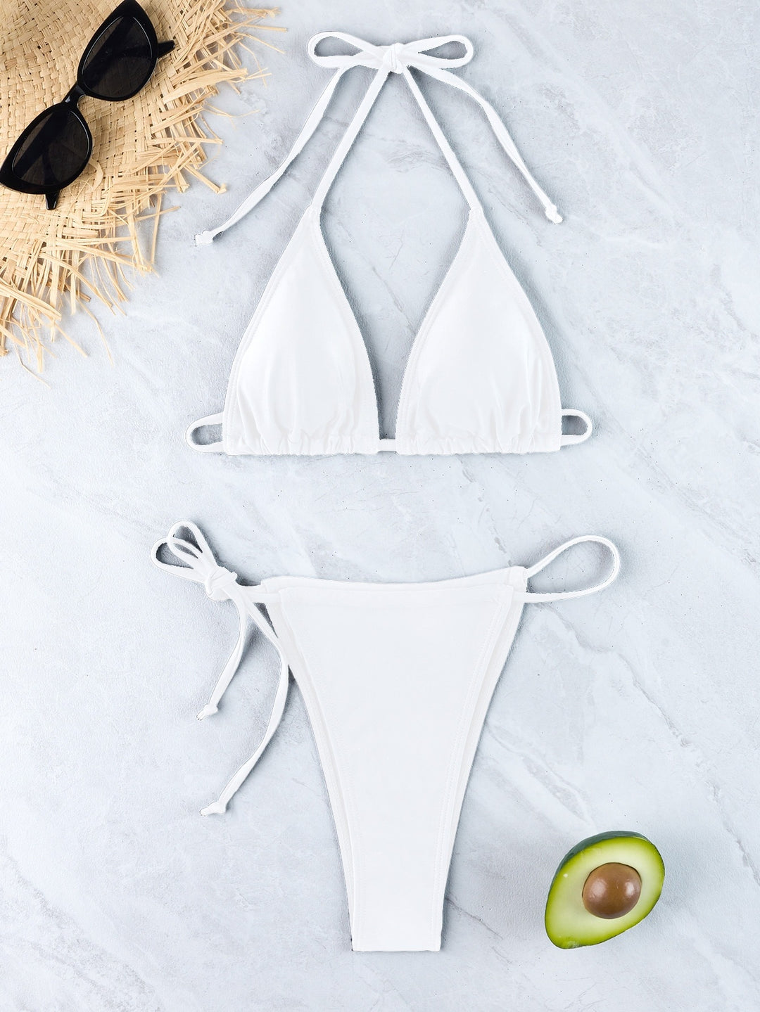Damen Triangel-Bikini-Set mit verstellbarem Rückenverschluss EB