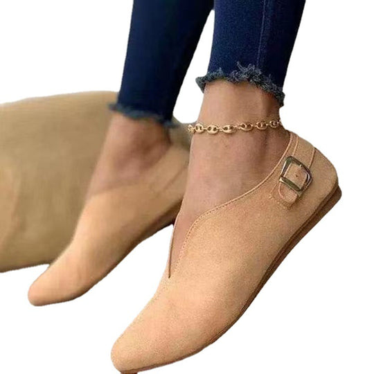 Damen elegante Slipper mit modischer Schnalle und hochwertigem Wildleder EB