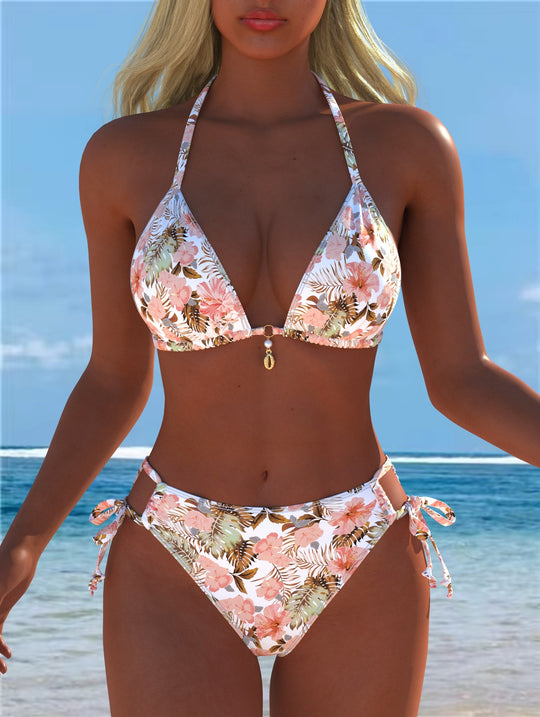 Damen Einteiler Badeanzug mit elegantem floralem Design und figurformendem Schnitt EB