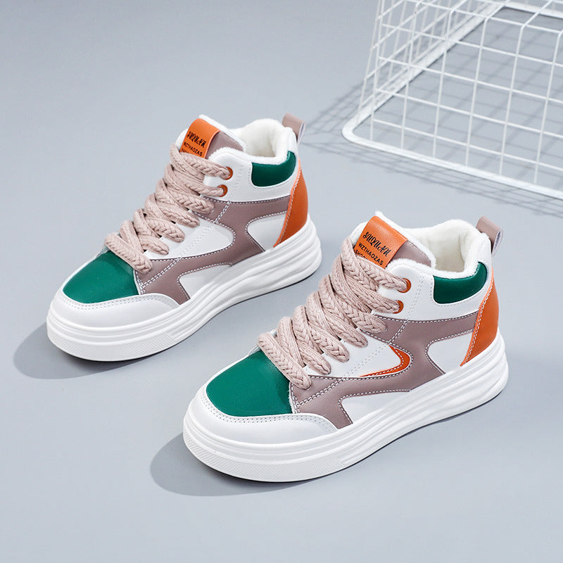 Damen modische High-Top Sneakers mit trendigen Farbakzenten EB
