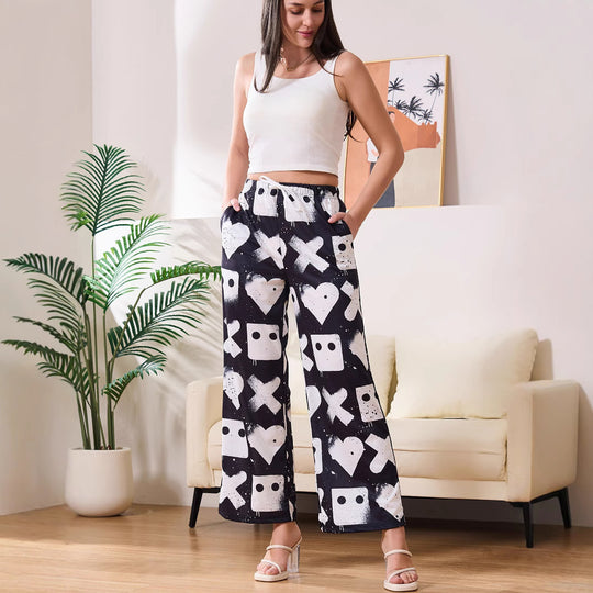 Damen Freizeithose mit kreativem Grafikdesign EB
