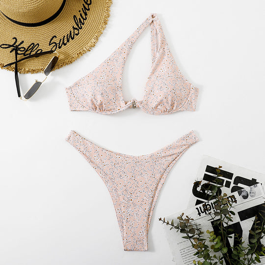 Damen Triangel-Bikini mit verspieltem Blumendesign EB