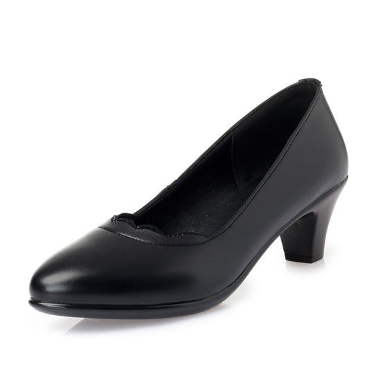 Damen Klassische Pumps mit elegantem Rüschendetail und bequemen Blockabsatz EB
