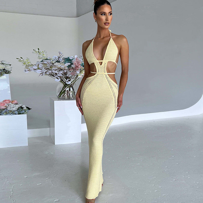 Damen Maxi-Strandkleid mit innovativem Cut-Out-Design EB