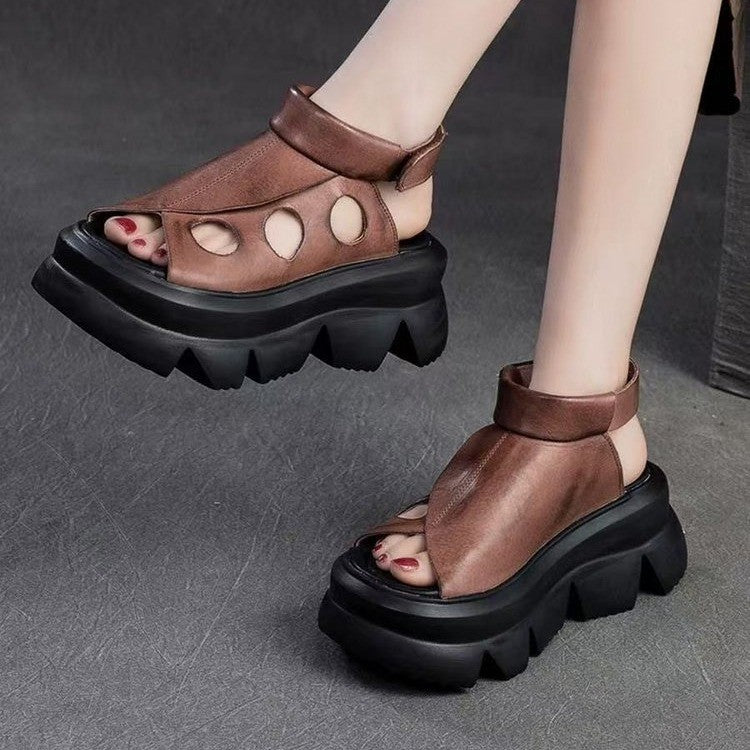 Damen Plateau-Sandalen mit modischem Cut-Out-Design und bequemer Sohle EB