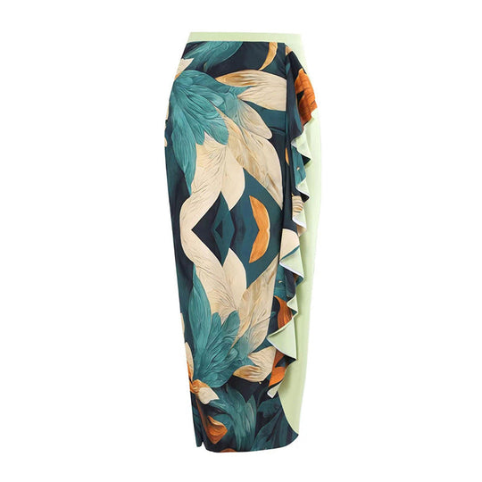 EB | Damen Badeanzug-Set mit Elegantem Asymmetrischen Design und Verspieltem Rockdetail