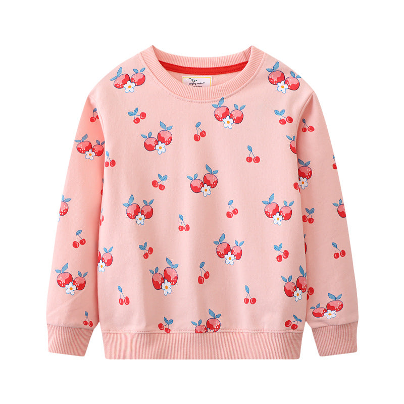 Mädchen Sweatshirt mit fröhlichem Kirsch-Design EB