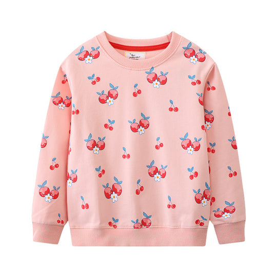 Mädchen Sweatshirt mit fröhlichem Kirsch-Design EB