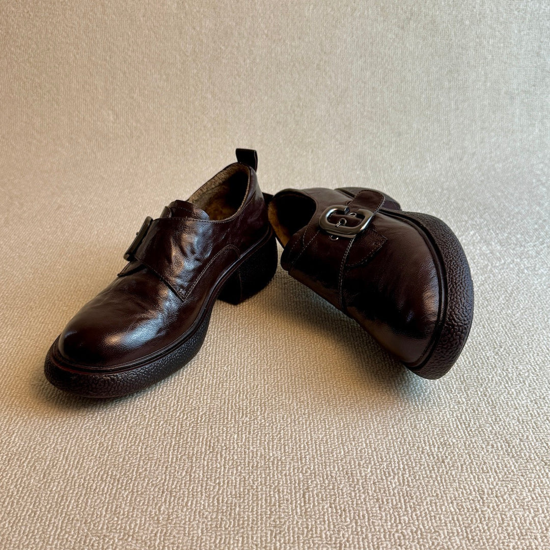 Damen Moderne Halbschuhe mit verstellbarem Riemen und bequemer Sohle EB