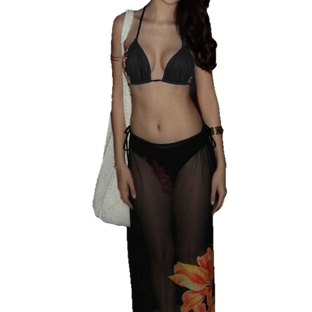 Damen Bikinis mit elegante durchsichtige Strandüberwürfe EB