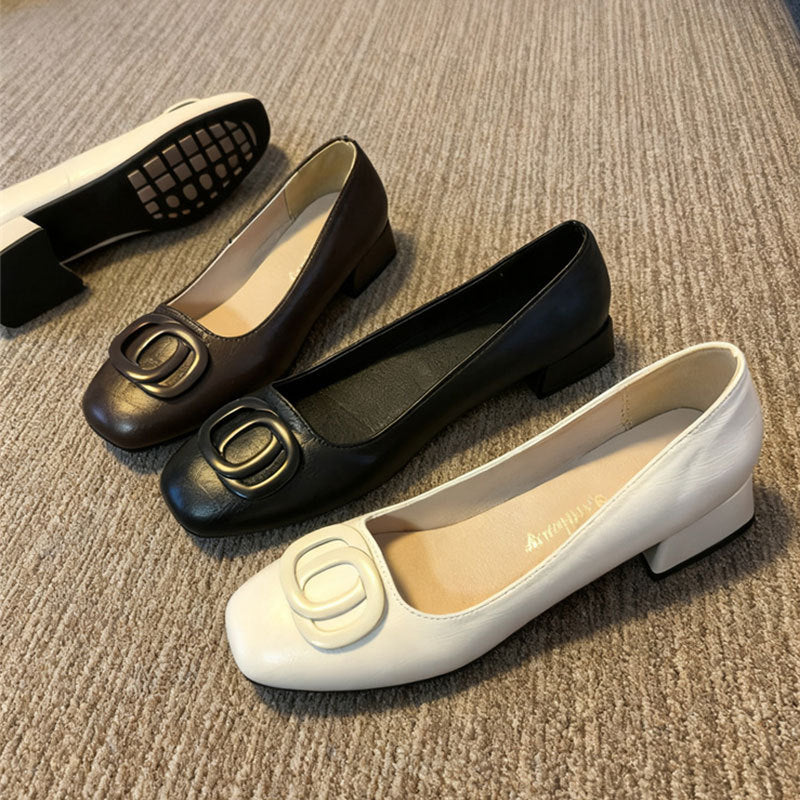 Damen elegante Pumps mit dekorativer Schnalle EB