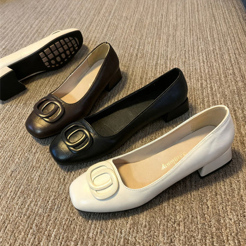 Damen elegante Pumps mit dekorativer Schnalle EB