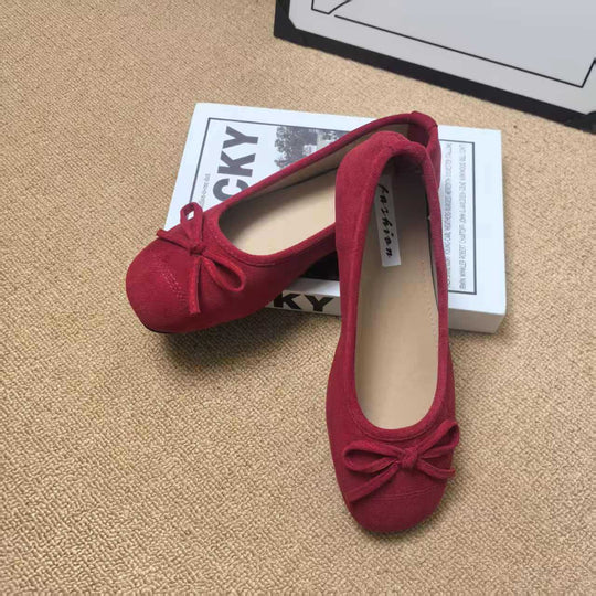 Damen Ballerinas mit elegantem Glanz und verspieltem Schleifendetail EB