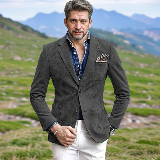 Herren Samt-Blazer mit eleganter Schnittführung EB