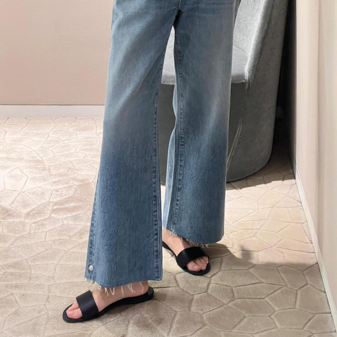 Damen modische Slipper mit breitem Riemen und komfortabler Innensohle EB