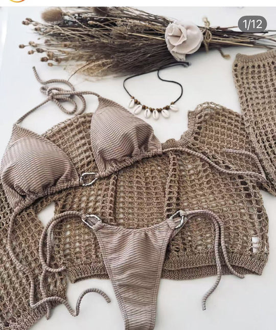 Damen luxuriöses Häkel-Bikini-Set EB