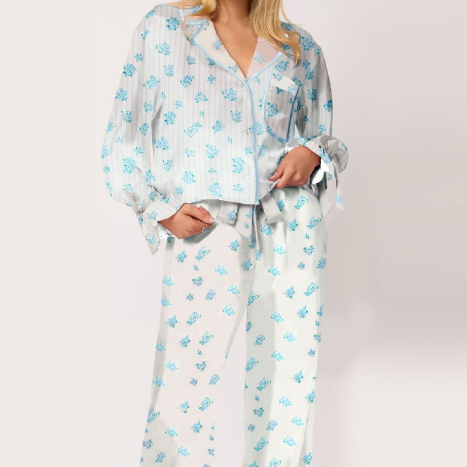 Damen Schlafanzug-Set mit floralem Muster und elegantem Schnitt EB