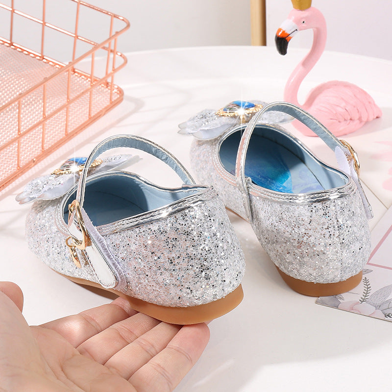 Mädchen Glitzernde Ballerinas mit Blumendekor EB