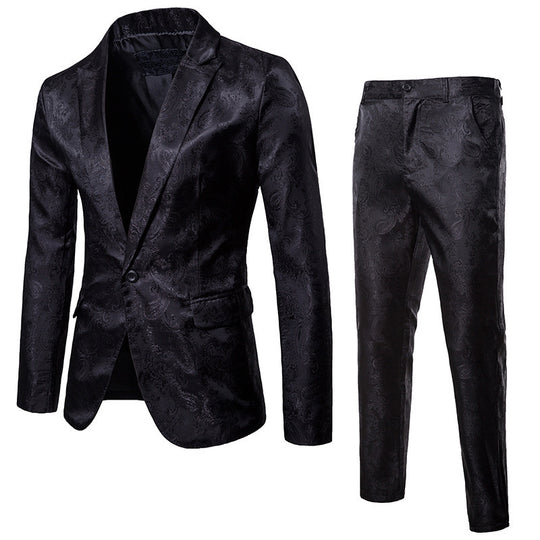 Herren elegantes Anzug-Set mit feinem Paisleymuster EB